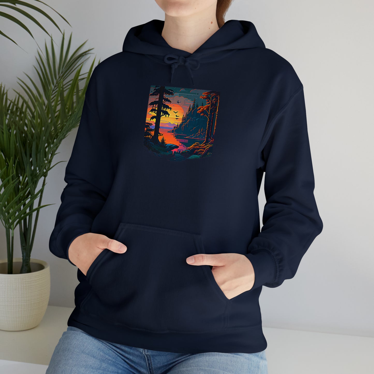 lakeside view - casual pullover hoodie