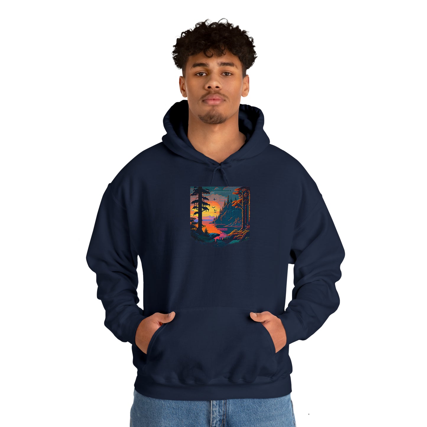 lakeside view - casual pullover hoodie