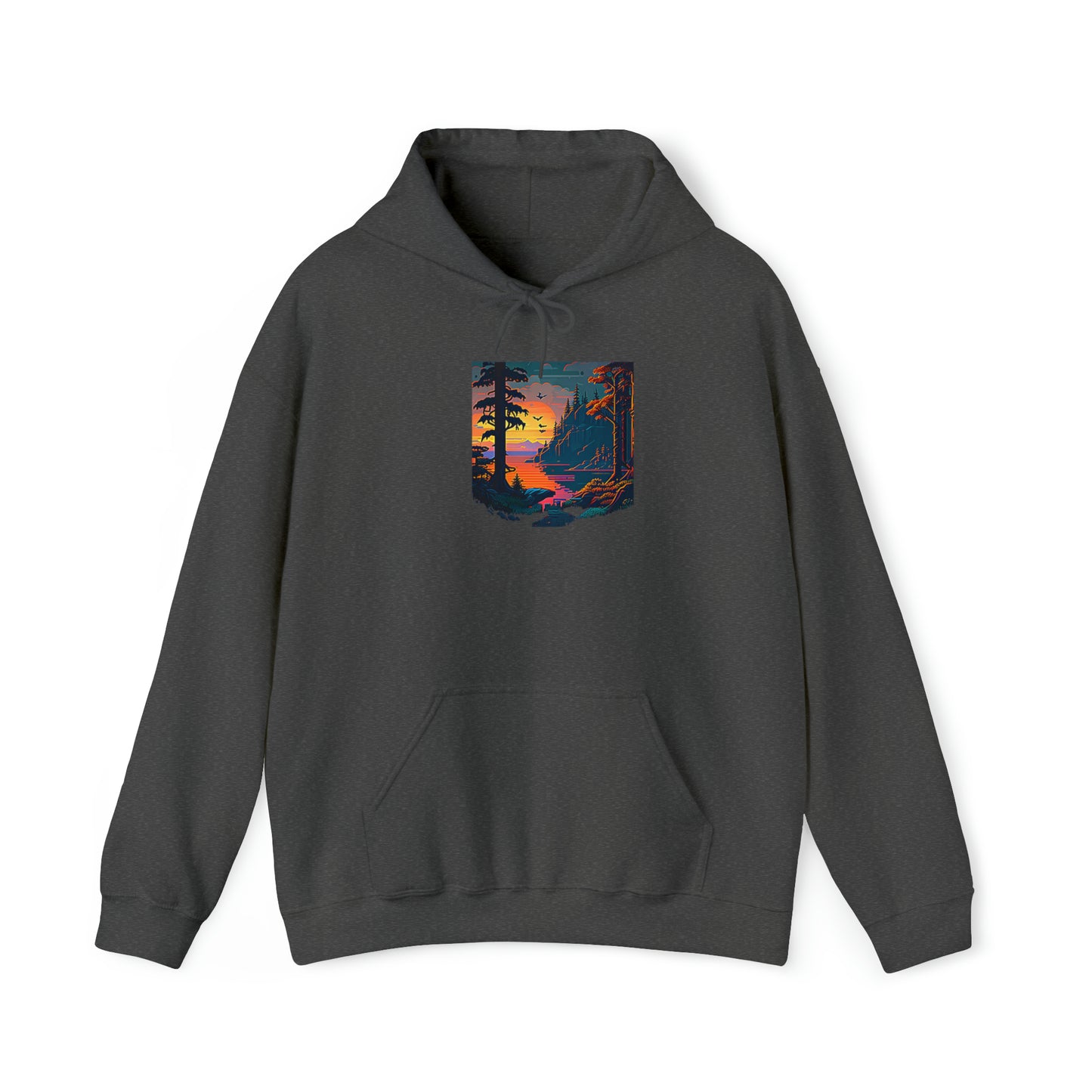 lakeside view - casual pullover hoodie