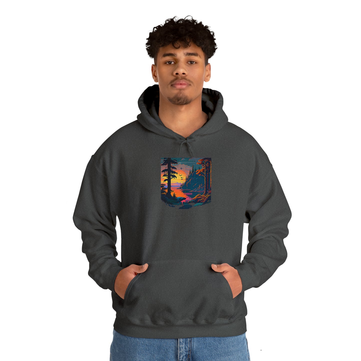 lakeside view - casual pullover hoodie