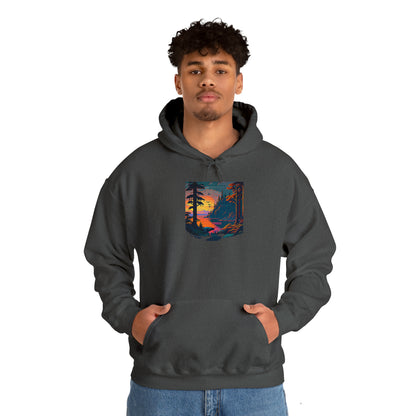 lakeside view - casual pullover hoodie