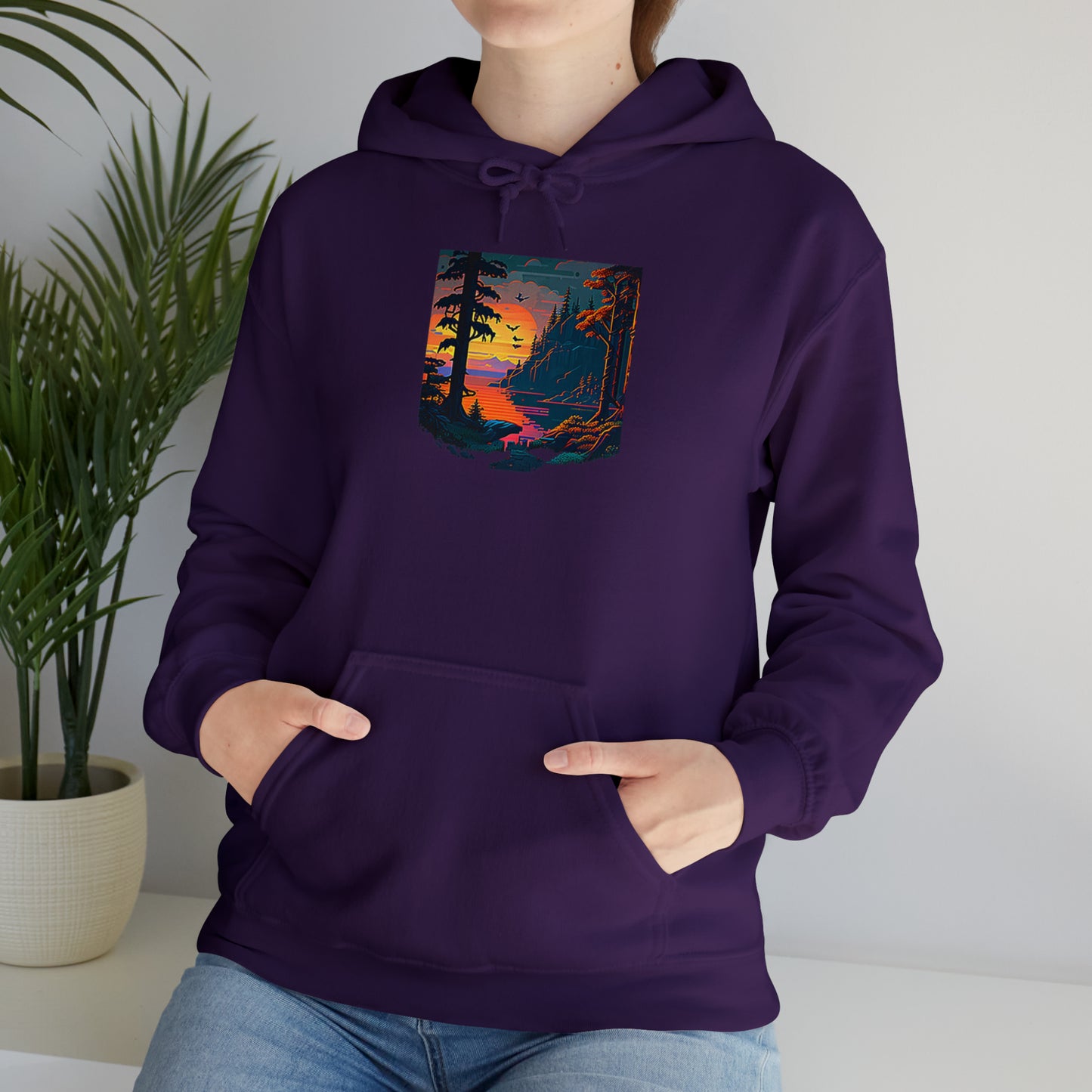 lakeside view - casual pullover hoodie