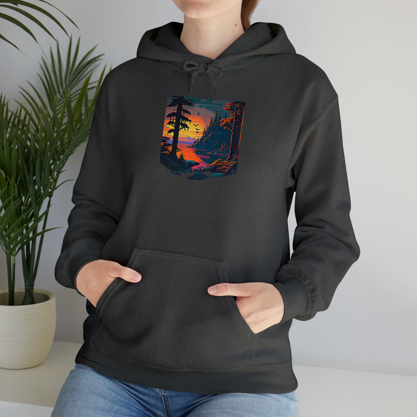 lakeside view - casual pullover hoodie