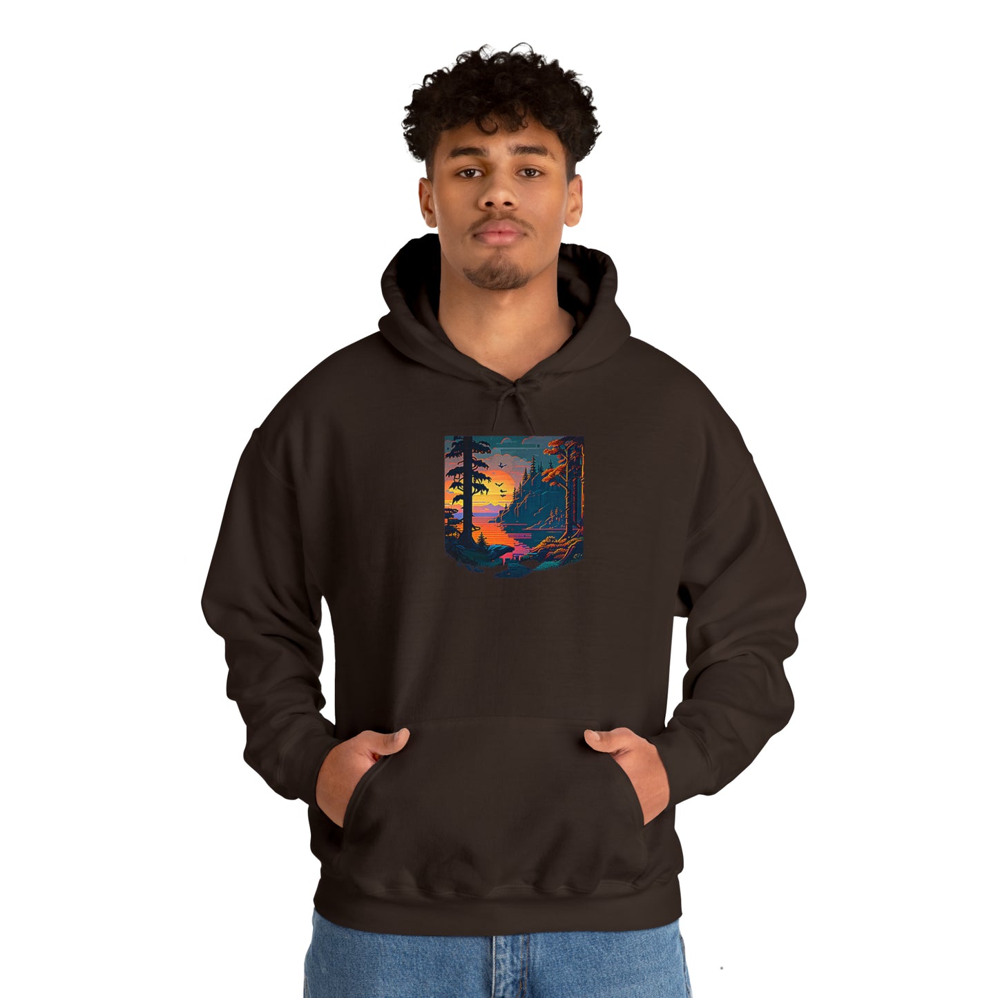 lakeside view - casual pullover hoodie